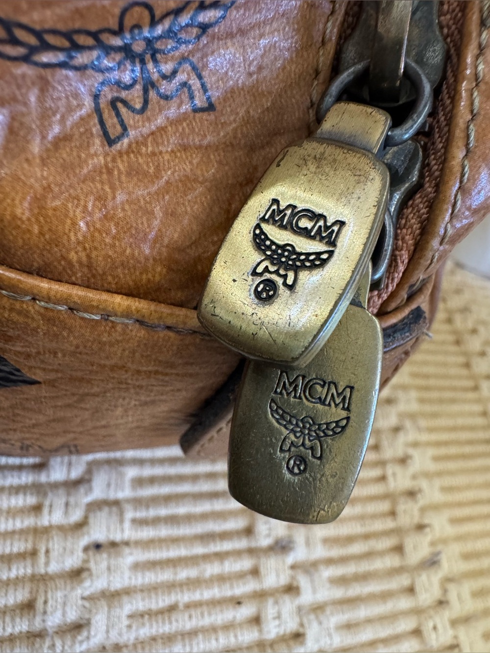 MCM Cognac Visetos Monogram dual-pocket satchel - Picture 10 of 17